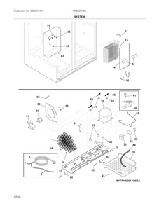 System Diagram and Parts List for FFSS2614QE6A  Frigidaire Refrigerator