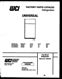 COVER Diagram and Parts List for ATL130WKW1  Frigidaire Refrigerator