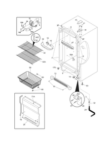 Cabinet Diagram and Parts List for FFU14F5HWQ  Frigidaire Freezer