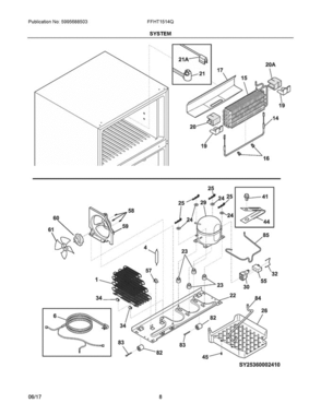 05 - System Diagram and Parts List for FFHT1514QB5  Frigidaire Refrigerator