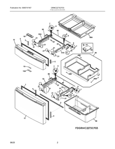 Freezer Door Diagram and Parts List for GRMC2273CF03  Frigidaire Refrigerator
