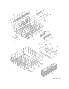 Racks Diagram and Parts List for LGBD2435NQ3A  Frigidaire Dishwasher