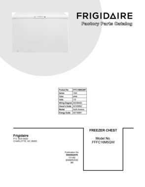 01 - COVER SHEET Diagram and Parts List for FFFC16M5QWF  Frigidaire Freezer