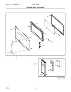 Control Panel, Door, Misc. Diagram and Parts List for FMOS1745BSA  Frigidaire Microwave