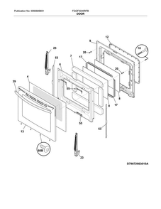 Door Diagram and Parts List for FGGF3045RFB  Frigidaire Range