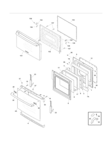 Doors Diagram and Parts List for EW27MC65JW2  Electrolux Microwave Oven Combo