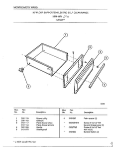 Utility Diagram and Parts List for 4871A  Frigidaire Range