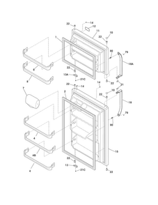 Doors Diagram and Parts List for NFTR18X4PS3  Frigidaire Refrigerator