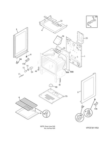Body Diagram and Parts List for FFGF3011RSB  Frigidaire Range