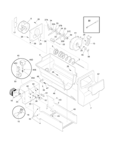Ice Container Diagram and Parts List for FFHS2611LBK  Frigidaire Refrigerator