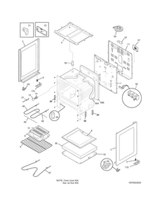 Body Diagram and Parts List for CWEF3007TWA  Frigidaire Range