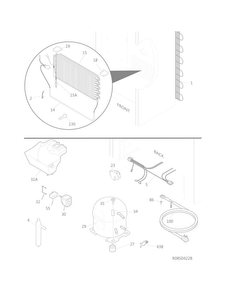 System Diagram and Parts List for FFFU14F2QWG  Frigidaire Freezer
