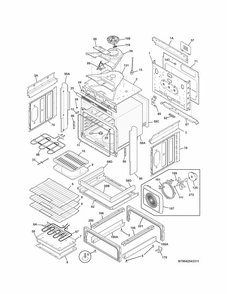 Body Diagram and Parts List for 79042542314  Kenmore Range