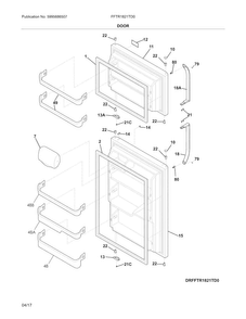 Part Location Diagram of 807460162 Frigidaire Display REFRIG DOOR
