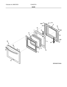 Door Diagram and Parts List for FCWS2727ABD  Frigidaire Wall Oven
