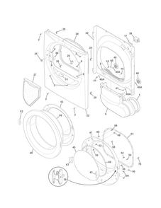 Front Panel/lint Filter Diagram and Parts List for 41791122310  Kenmore Dryer