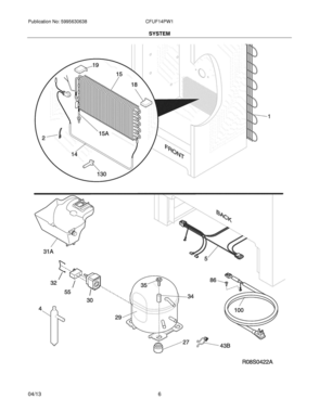 07 - SYSTEM Diagram and Parts List for CFUF14PW1  Frigidaire Freezer