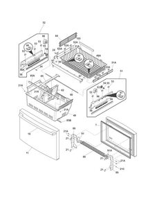 Freezer Drawer, Baskets Diagram and Parts List for EI23BC60KS1  Electrolux Refrigerator
