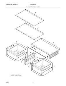 Shelves/Water Filter Diagram and Parts List for FRFG1813AV  Frigidaire Refrigerator
