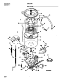 MOTOR / TUB Diagram and Parts List for MWX223REW1  Frigidaire Washer