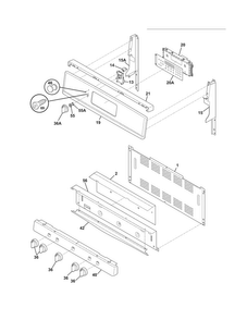 Backguard Diagram and Parts List for LGLF305MMFB  Frigidaire Range