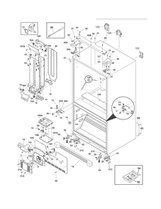 Cabinet Diagram and Parts List for FGHB2844LEB  Frigidaire Refrigerator