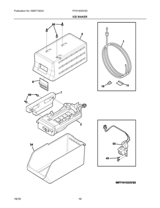 Part Location Diagram of 5304520537 Frigidaire Bracket, Ice Maker