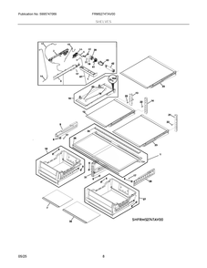 Shelves Diagram and Parts List for FRMS274TAV00  Frigidaire Refrigerator