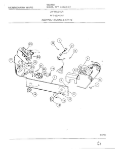 Control Housing Diagram and Parts List for 6504E-87  Frigidaire Washer