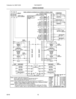 Wiring Diagram Diagram and Parts List for FGET3065PFF  Frigidaire Wall Oven