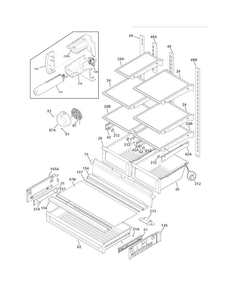 Shelves Diagram and Parts List for FGHF2344MF5  Frigidaire Refrigerator