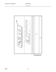 Controls Diagram and Parts List for FRFN2823AS6  Frigidaire Refrigerator