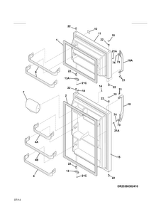 Doors Diagram and Parts List for 25360319410  Kenmore Refrigerator