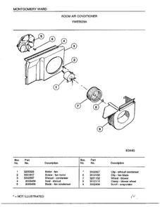 Room Air Conditioner Page 3 Diagram and Parts List for 5629A  Frigidaire Air Conditioner
