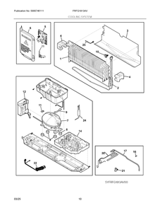 Cooling System Diagram and Parts List for FRFG1813AV  Frigidaire Refrigerator