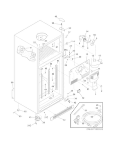 Cabinet Diagram and Parts List for LGHT1837LP8  Frigidaire Refrigerator