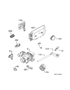 Electrical Parts Diagram and Parts List for EI24ID50QS1A  Electrolux Dishwasher