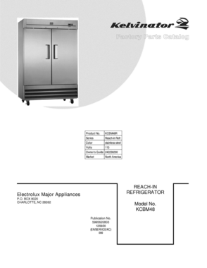 01 - COVER Diagram and Parts List for KCBM48R  Frigidaire Refrigerator