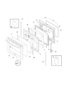Door Diagram and Parts List for FGIF3061NFC  Frigidaire Range