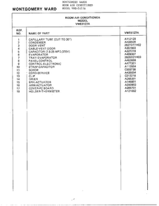 Room Air Conditioner Page 4 Diagram and Parts List for 5127A  Frigidaire Air Conditioner