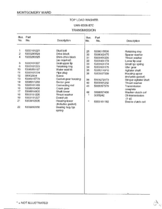 Transmission Page 2 Diagram and Parts List for 6506-87C  Frigidaire Washer