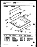 BACKGUARD AND COOKTOP PARTS Diagram and Parts List for GF600KXD0  Frigidaire Range