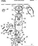 TUBS, HOSES, MOTOR Diagram and Parts List for WA6500ADD3  Frigidaire Washer