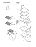 SHELVES Diagram and Parts List for FRS23LH5DST  Frigidaire Refrigerator