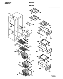 SHELVES Diagram and Parts List for FRS24WSCB0  Frigidaire Refrigerator