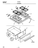 TOP / DRAWER Diagram and Parts List for FGF350BBDB  Frigidaire Range
