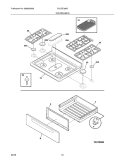 TOP/DRAWER Diagram and Parts List for CGLGF389GBB  Frigidaire Range
