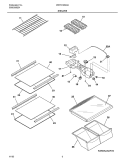 SHELVES Diagram and Parts List for WRT21MG3AQ4  Westinghouse Refrigerator