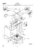 LOWER CABINET / TOP Diagram and Parts List for FLXG42MRES3  Frigidaire Washer Dryer Combo