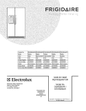 COVER Diagram and Parts List for DGHS2634KE3  Frigidaire Refrigerator